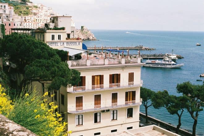 White Hotel Building Near Ocean - Hotel Athena Siena Italy