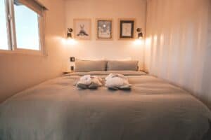 two pillows on bed