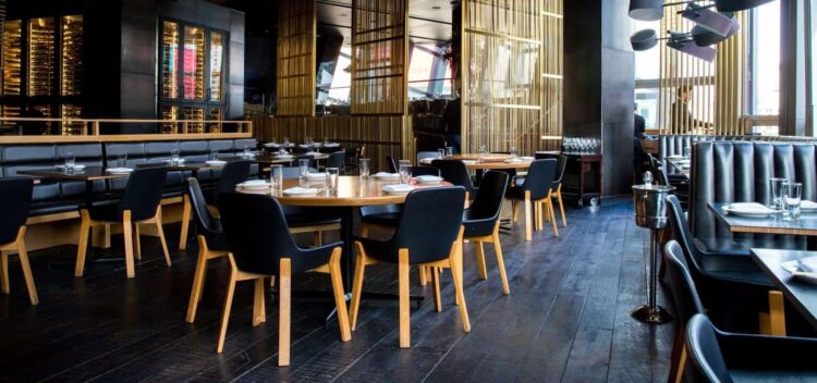 restaurant with a black theme