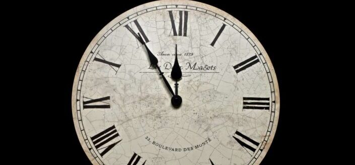 White and Black Analog Clock