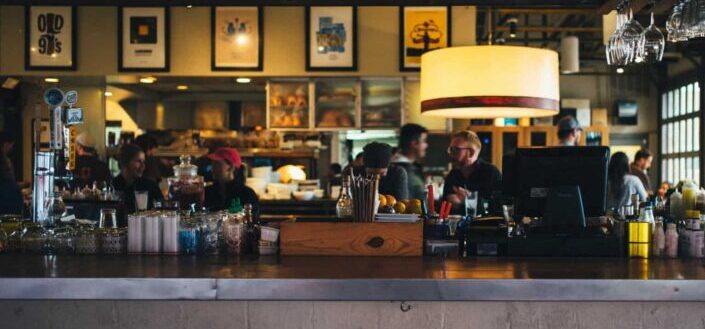 Counter of a Bar in a Restaurant